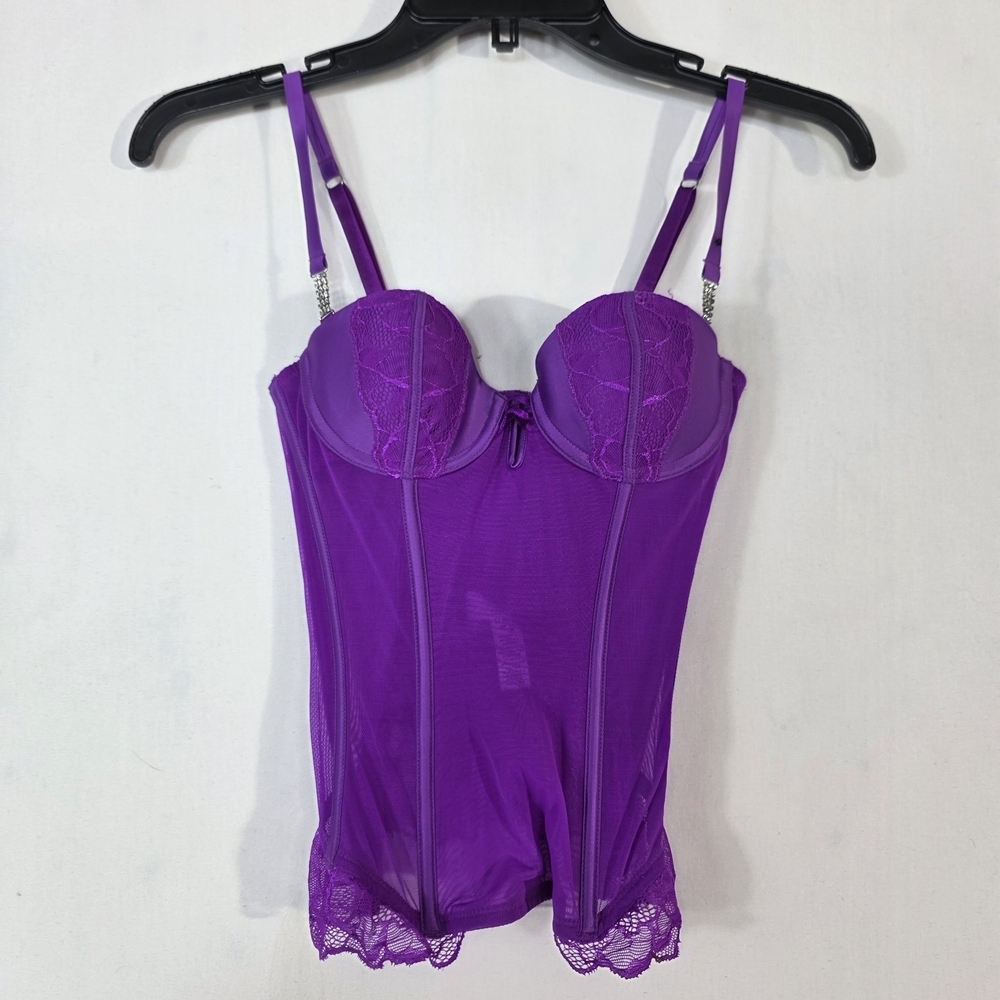 La SENZA Vibrant Purple Lace Bodysuit